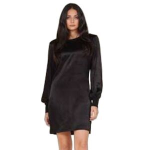 NWT Antonio Melani Shift Dress Woman's Size 4 Black 100% Silk Long Sleeves